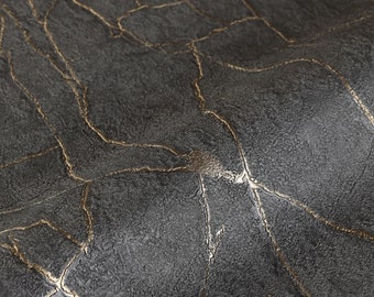 Embossed Dark Gold Embossed Wallpaper, Home Wall Decor, Aesthetic Wallpaper, Textured Wallcovering Non-Adhesive and Non-Peel and Stick