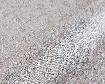 Light Silver Natural Color Embossed Textured Wallpaper, Shiny, Non-Woven, Non-Adhesive, Extra-Large 114 sq ft Roll, Stylish, Washable