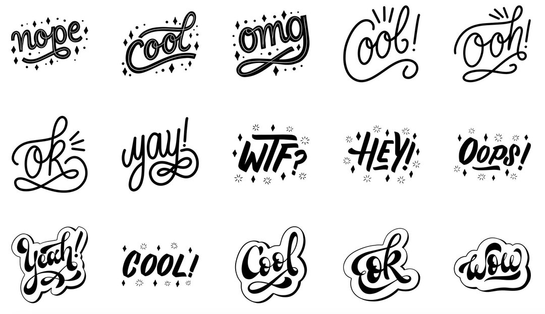 20 Catchphrases Icon Stickers Pack Instant Download Etsy