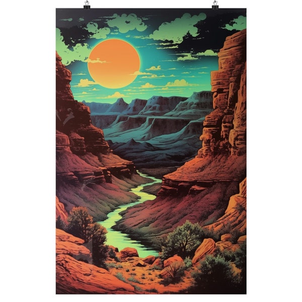 Grand Canyon Blacklight Poster