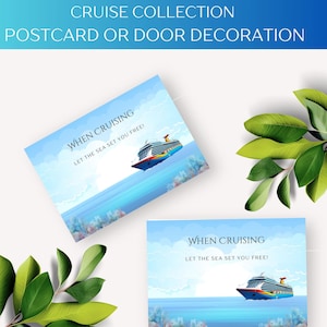 Cartolina da crociera, decorazioni per porte di cabina – Ricordi di viaggio a tema nautico per crocieristi, regali per crociere, souvenir per vacanze in barca a vela