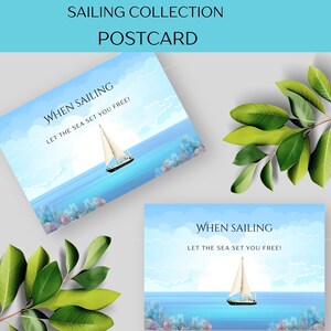 Cartolina di viaggio, decorazioni per porte di cabina, ricordi di viaggi in barca a vela, regali per yacht, souvenir di vacanze in barca a vela, regalo di viaggio avventuroso