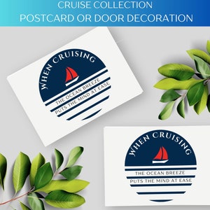 Cartoline da crociera e decorazioni per porte di cabina: ricordi di viaggio a tema nautico per crocieristi, regali da crociera, souvenir per vacanze in barca a vela