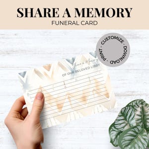 Partager une carte mémoire, modèle imprimable de carte mémoire funéraire BOHO, célébration de la vie, en souvenir, souvenirs tribaux préférés, hommage