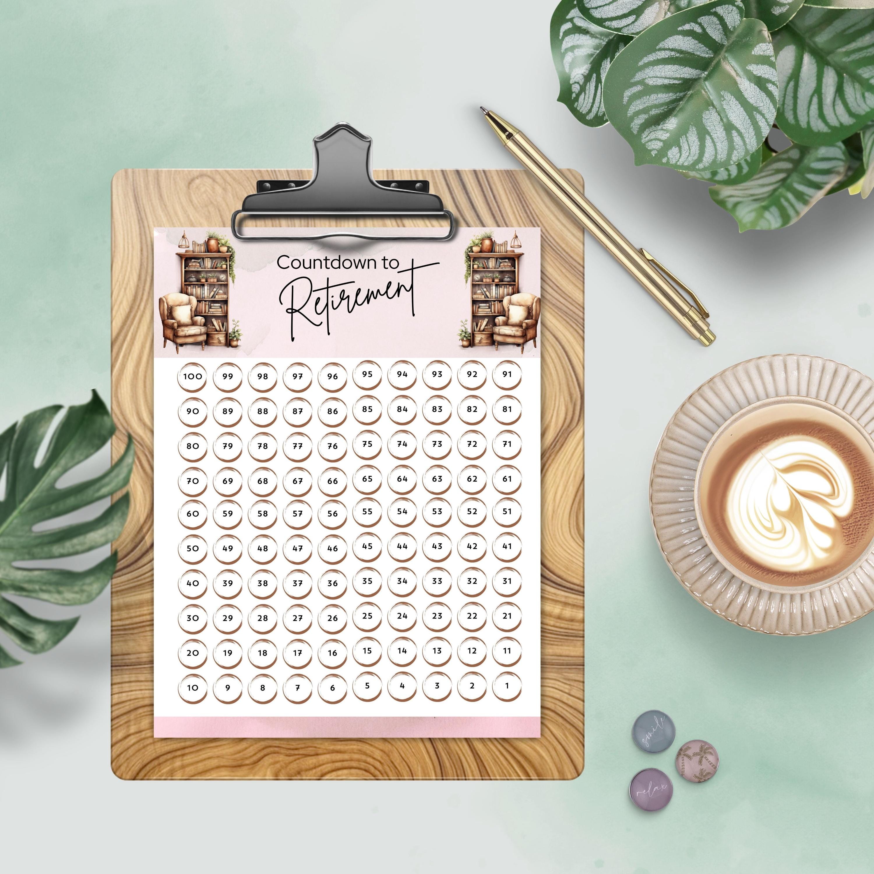 100 Day Countdown to Retirement Calendar, Gift for Retiree, Teacher ...