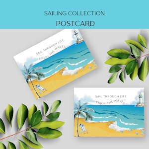 Cartolina di viaggio, decorazioni per porte di cabina, ricordi di viaggi in barca a vela, regali per yacht, souvenir di vacanze in barca a vela, regalo di viaggio avventuroso