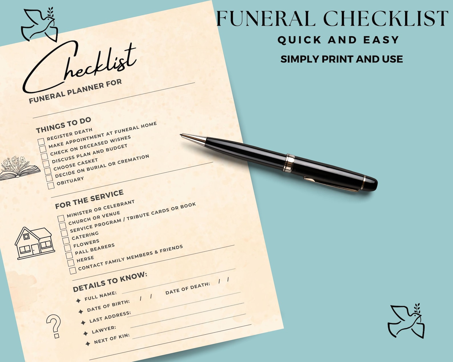 Simple Funeral Checklist for Organizing Family Funerals, Bereavement
