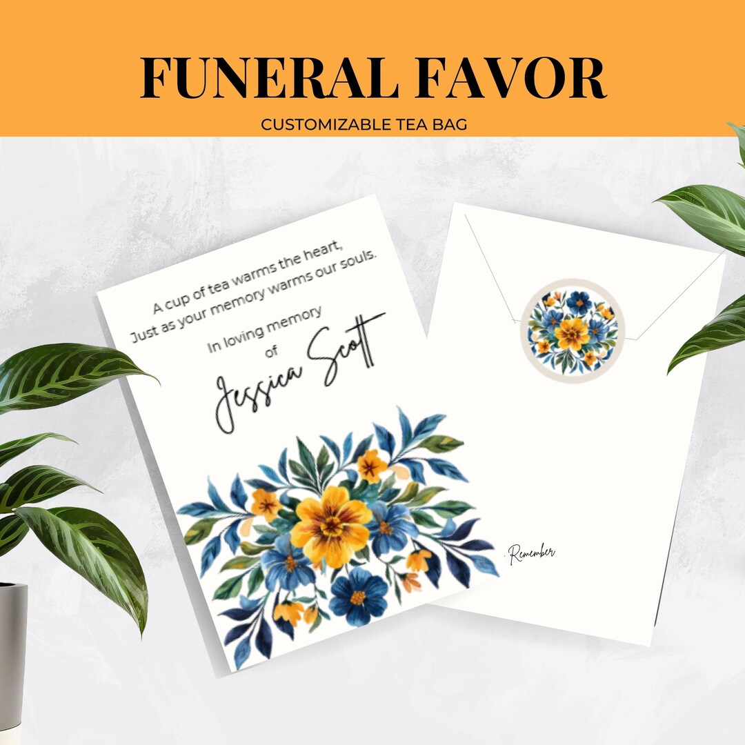 Funeral Favors Tea, Tea Memorial Favors, Family Funeral, Funeral Gift ...