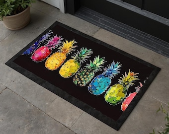 PINEAPPLE PORCH | Door Mat - Sweet Tropical Welcome, Durable, Non-Slip, 29"x20", Vibrant Entryway Accent