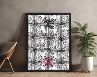 Quadri da parete in bianco e nero, quadri da parete geometrici, quadri da parete astratti dal design contemporaneo, poster estetico Spoonflower, stampa digitale di tendenza Art Déco