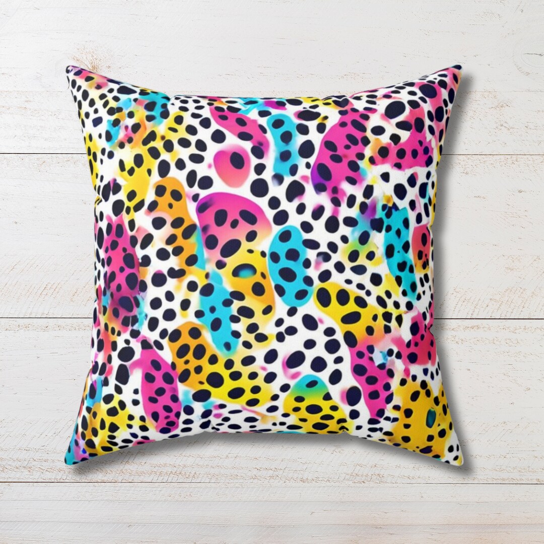 Animal Print Pillow, Rainbow Cheetah Print Pillow, Cheetah Design