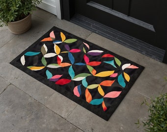 PETALI POPPIN / Zerbino multicolore di alta qualità, 29" X 20", zerbino d'ingresso impermeabile, design arcobaleno, zerbino per interni ed esterni, antiscivolo, regalo