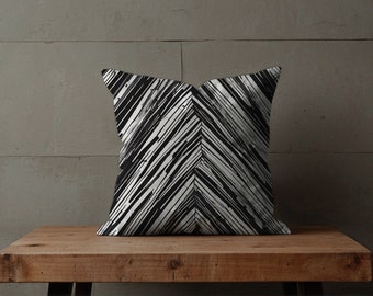 INKSCAPE | Black White Design Pillow, Abstract Pillow, Striped Pillow, Modern Pillow, Spoonflower, Gift, Decorative Pillow Minimalist Pillow