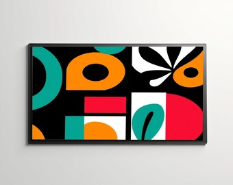 Abstrakt färgblocksdörrmatta i gummi | Modern geometrisk entrématta
