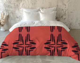 CORAL CROSSING | Premium Duvet Cover, Free Shipping, Dorm Decor, Bed Set, Premium Bedding, Cotton Back, Soft Duvet Cover, Multiple Sizes