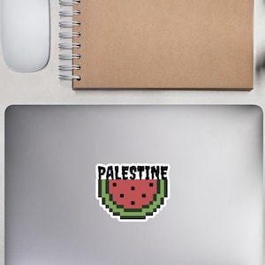 Palestine Pixelated Watermelon Bubble-free Vinyl Stickers, Palestine Sticker, 3 Sizes, Laptop Decal, Water Bottle Decals, Free Palestine