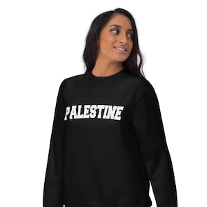 Palestina Colegiada Unisex Sudadera Premium, Suéter Palestina, Crewneck Palestina, Sudadera Palestina