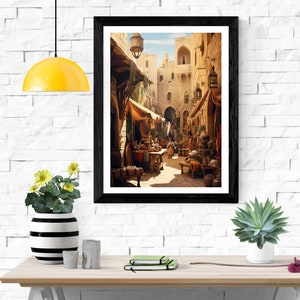Arab Bazaar Digital Print Middle Eastern Art Arab Art Digital Print Palestinian Wall Art Historic Bazaar Wall Art Vintage Wall Art