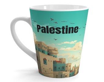 Palestine Latte Mug, Gaza Mug, Palestine Mug, Palestine, Palestinian, Gift Mugs
