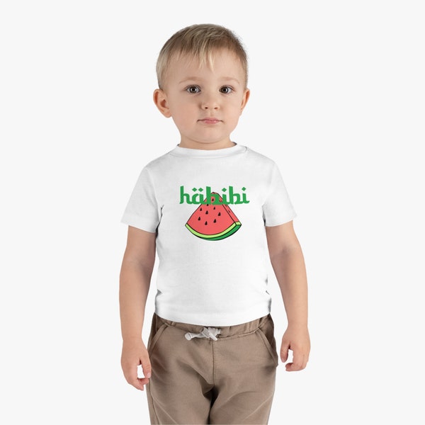 Habibi Baby Tee, Habibi Watermelon Baby Shirt, Baby Shirts, Infant Cotton Jersey Tee, Sizes 6m-24m, Baby Shirt, Baby Tee, Palestine Baby Tee