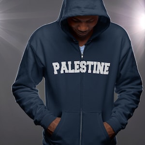 Palestine Collegiate Unisex Heavy Blend™ Full Zip Hooded Sweatshirt, Palestine Zipper Hoodie, Free Palestine, Palestine Sweater