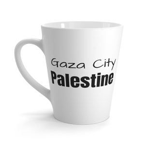 Gaza City Palestine Latte Mug, Gaza Mug, Palestine Mug, Gaza City, Palestine, Palestinian, Gaza Sea
