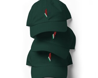 Palestine Watermelon Map Embroidered Dad hat, Free Palestine, Palestine Map Hat, Palestine Hats