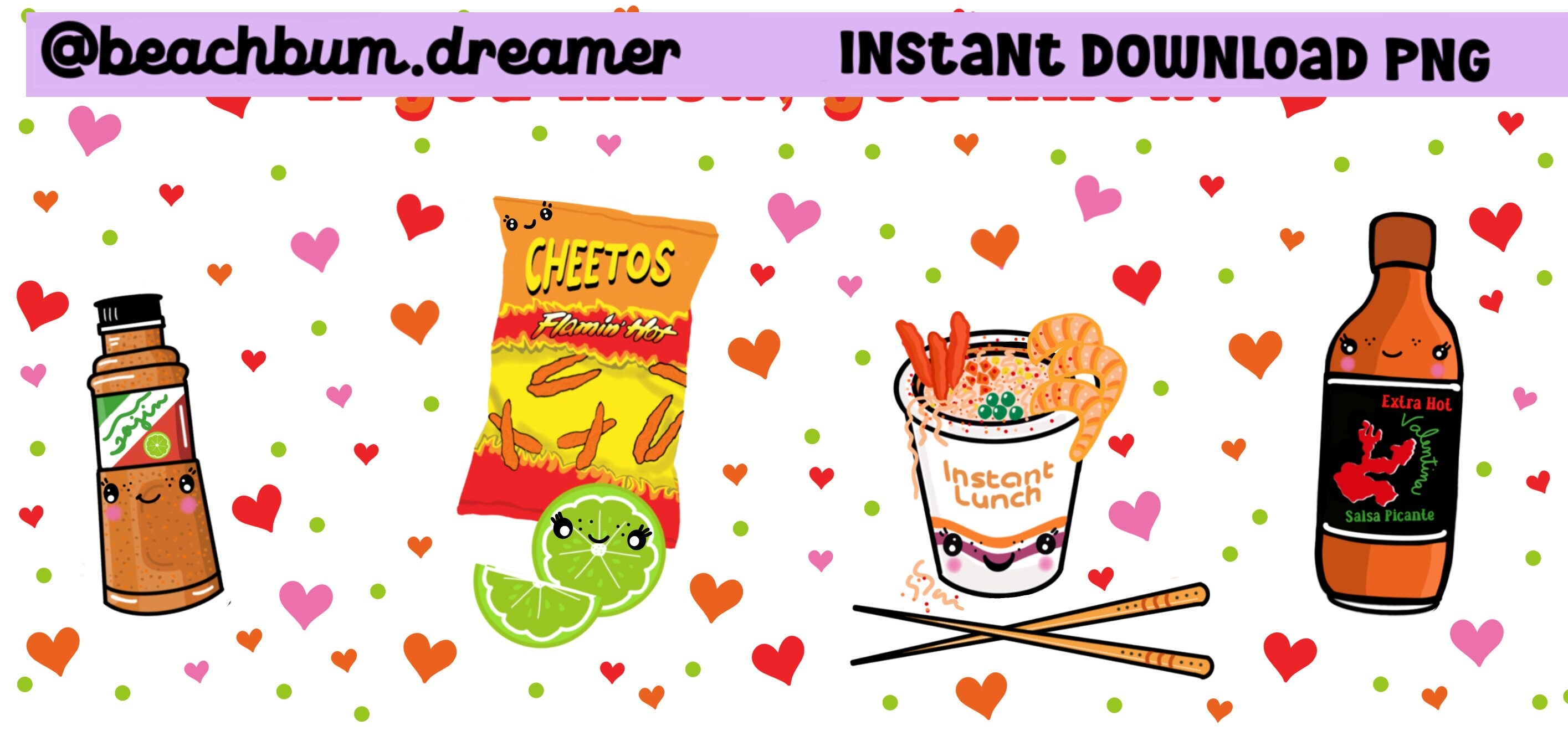 16 Oz Hot Chips Cheetos Valentina Tajin Maruchan PNG Etsy