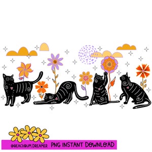 死者の日の黒猫、ハロウィン、PNG、昇華、死者の日、不気味、デジタルファイル、Tシャツデザイン、トートバッグデジタルファイル