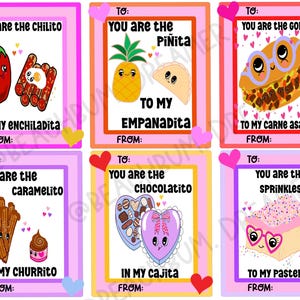 Valentinstagskarten, PNG-Datei, mexikanische Karten, heiße Cheetos, Chili, Empanada, mexikanische Pfanne, Druckbare Kunstarbeit, herunterladbare Pdf-, JPEG-Datei