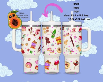 Mexikanische Süßigkeiten, Dulce, PNG, 40 Unzen Quencher, Stanley Cup PNG, Mexikanischer PNG, Tumbler Wrap, Stanley Cup