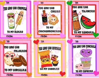 Valentine’s Day cards, PNG file, Mexican cards, hot Cheetos, conchas, Cafecito, Elote,Printable Art work, downloadable pdf, JPEG file