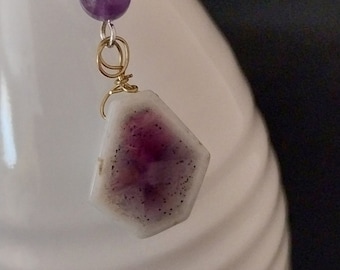 Amethyst Druzy handcrafted Dangle Earrings