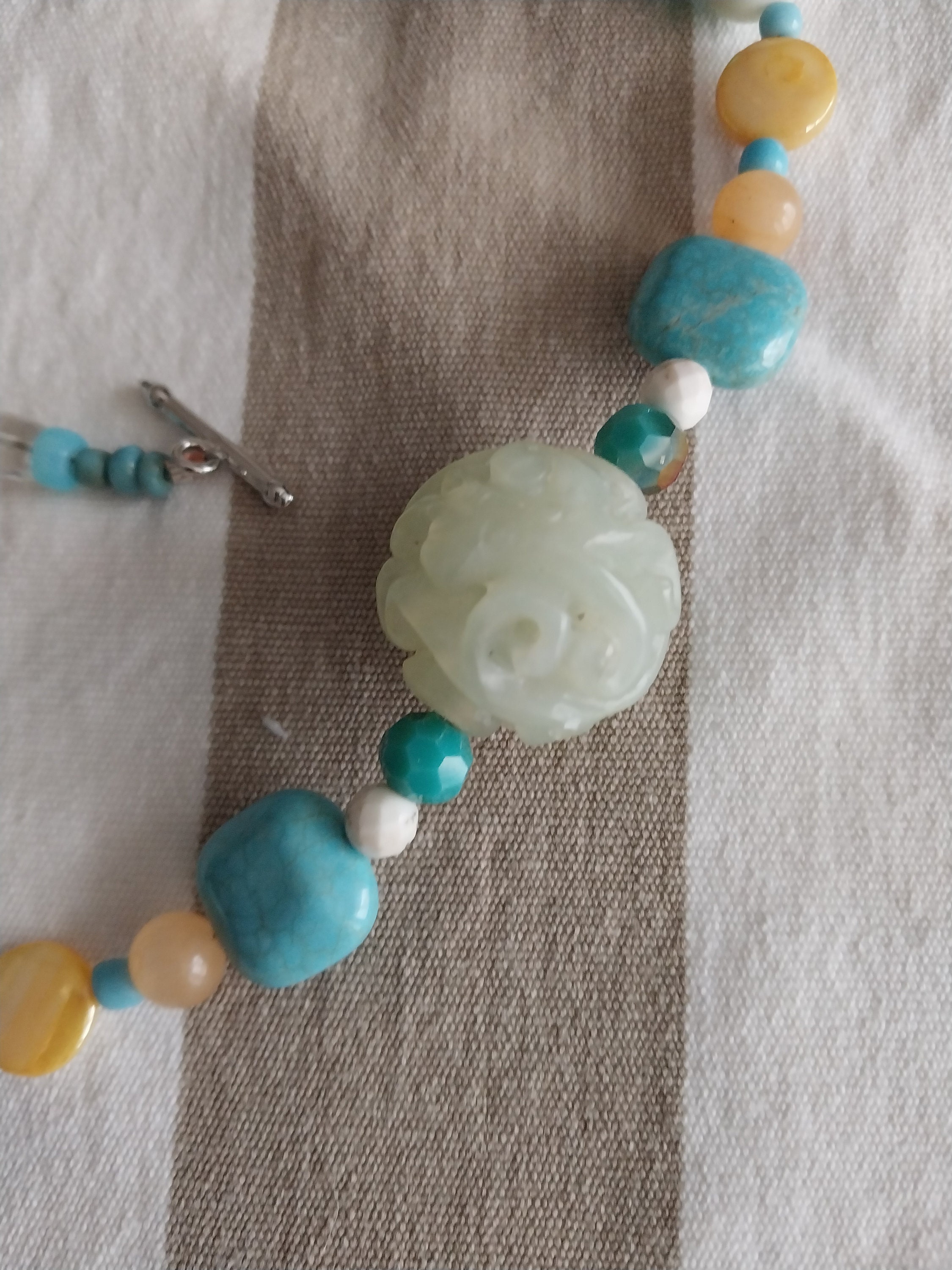 Vintage Rare Carved Jade Bead Etsy