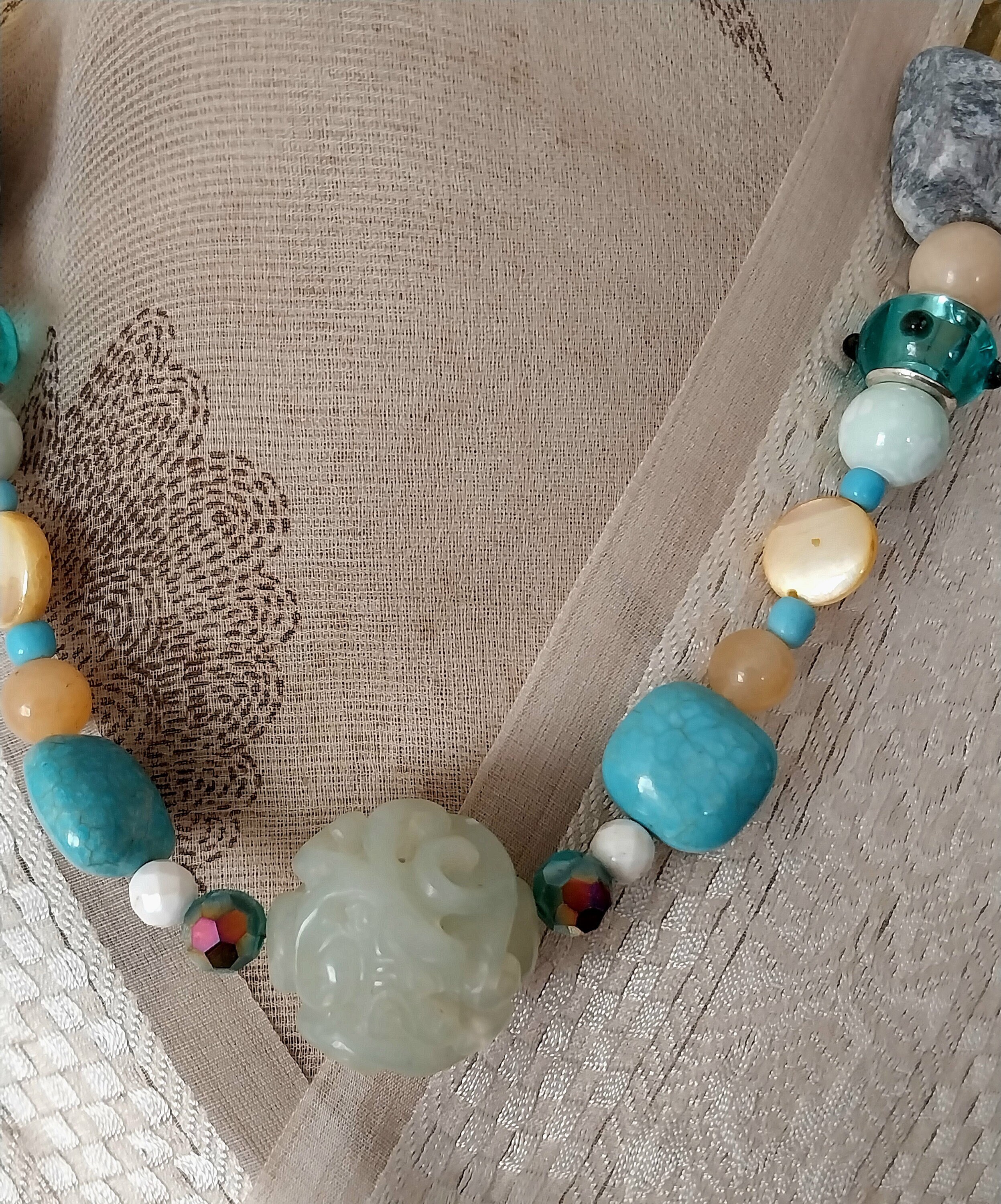 Vintage Rare Carved Jade Bead Etsy