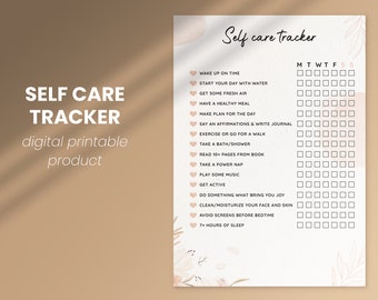 Selfcare Tracker, Selfcare Journal, Selfcare Planner Printable - A4, A5
