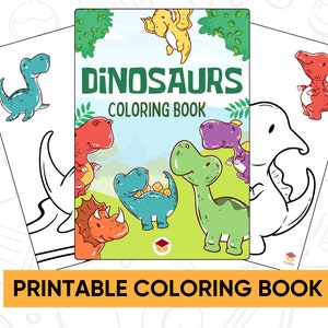 Libro para colorear de dinosaurios para niños Páginas para colorear de dinosaurios para imprimir Libro para colorear de T-Rex para niños Hoja para colorear de dinosaurios para niños Dinosaurios para colorear