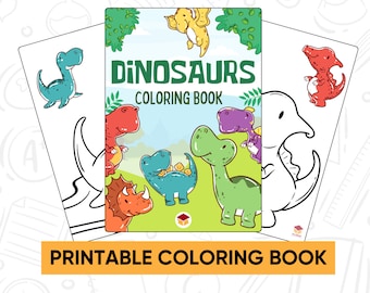 Dinosaur Coloring Book Kids Printable Dinosaurs Coloring Pages Kids T-Rex Coloring Book Dino Children Coloring Worksheet Dinosaurs Coloring