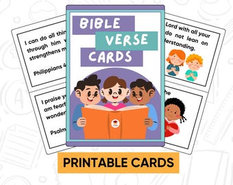Bible Verse Cards Printable Scripture Flashcards Kids Memory Verse ...