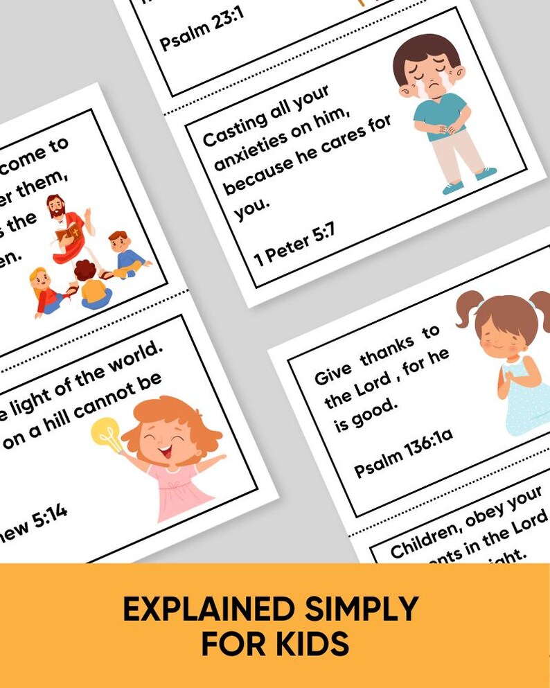 Scripture Kids Activity Printable Bible Verses Scripture Cards Digital Download Bible Verse ...