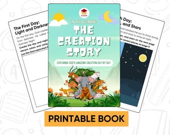 Bible Kids Activity Book God's Creation Story Children Worksheets Sunday School Activity Kids Genesis Worksheets Bible Lesson Activity