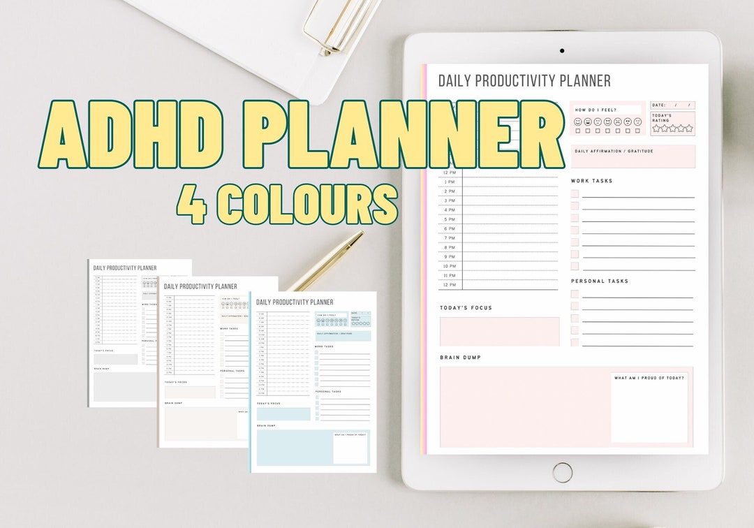 ADHD Planner, Adhd Planner Printable, Adhd Daily Planner, Adhd