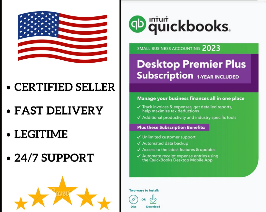 Intuit Quickbooks Desktop Premier Plus 2023 1 Year Etsy