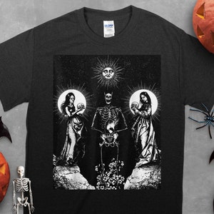 Okkultes Gothic Dark Aesthetic Skeleton Pagan Satanic Goth Unisex T-Shirt, okkultes Haven Shirt, Skelett Shirt, Satan Shirt