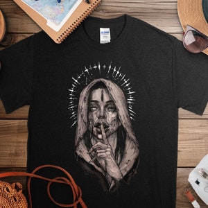 Nun Seduction T-Shirt, Silent Nun Shirt, Horror Shirt, Scary Shirt, Unholy Shirt, Goth Shirt, Gothic Shirt, Halloween Shirt, Gift For Friend