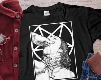 Choke me satan Shirt, Unholy Nun Naughty Sexy Unisex T-shirt, Satanic Girl Shirt, Obey tshirt, Gift For Friends, Horror Art T-shirt