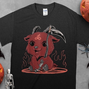Kawaii Goth Satanic Baby Baphomet Unisex T-Shirt, kawaii occult xqhfknz gothic designs