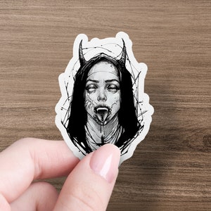 Occult Gothic Dark Satanic Unholy Witchcraft Grunge Emo Goth Sticker, Goth Sticker, Pagan, Occult Sticker, Baphomet Sticker, Dark Art Gothic