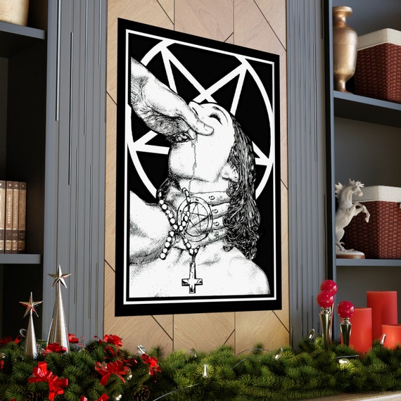 Choke me satan Poster, Unholy Nun Naughty Sexy Poster, Satanic Girl Poster, Obey Poster, Gift For Friends, Horror Art Posters