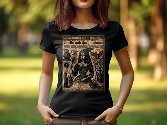 grimoire ヴィンテージ柄　カットソー Spells and Incantations Vintage Witchcraft 1720 Woodcut T-shirt